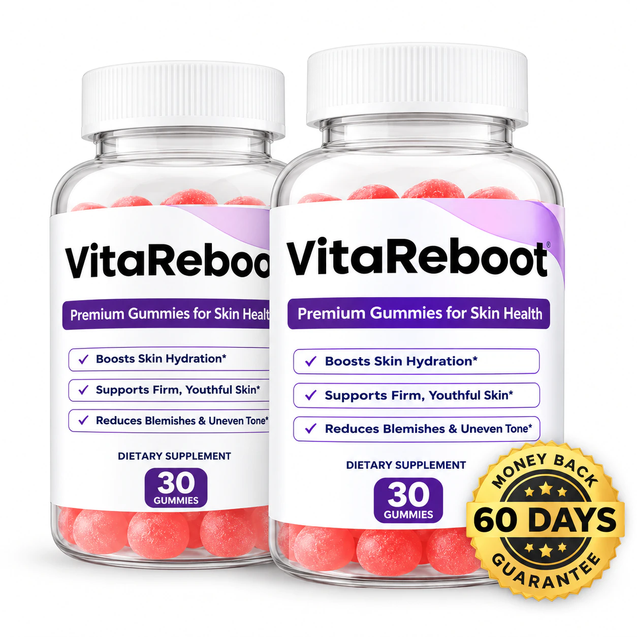 VitaReboot single bottle with 30 premium gummies